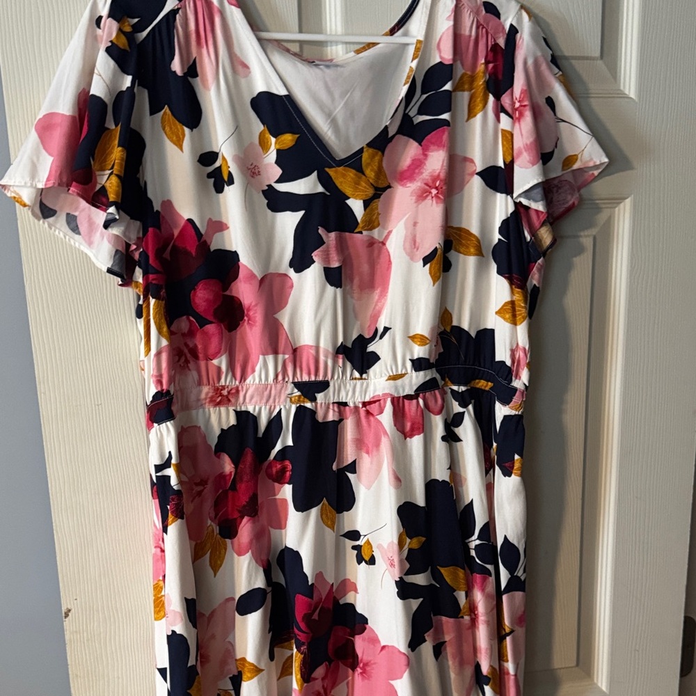 Old Navy Floral Maxi Dress - Pink, Navy, Yellow